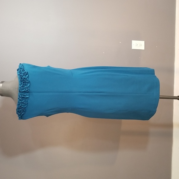 Charter Club teal dress size 10 with phenomenal neckline - Picture 4 of 10